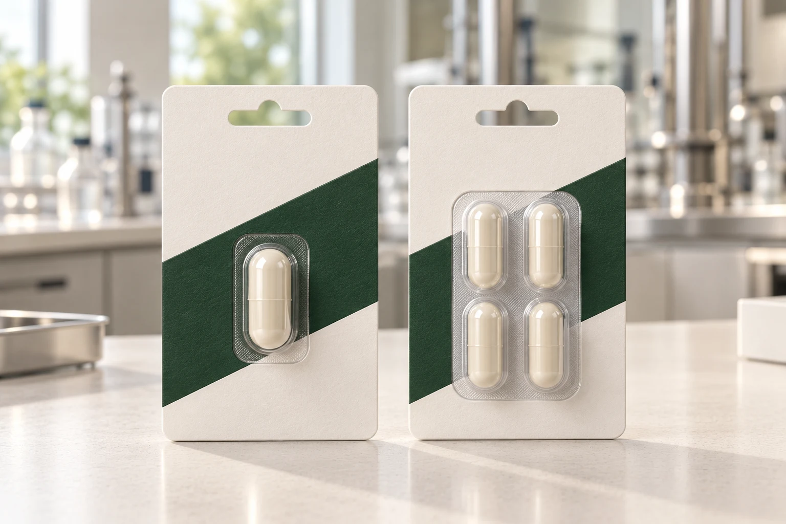 Single-count and four-count hanging blister cards