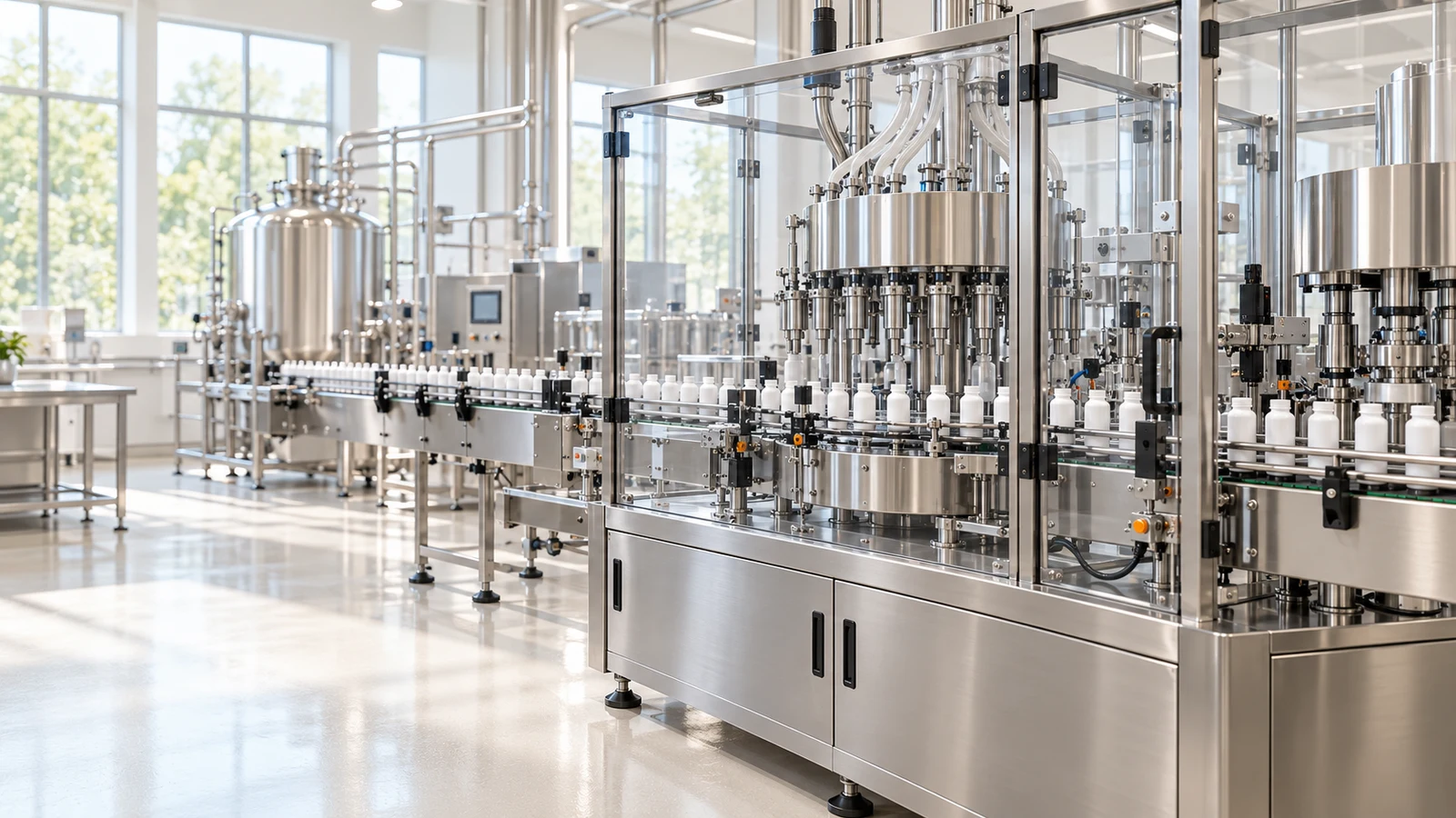 Stainless liquid-shot filling equipment in a clean production environment